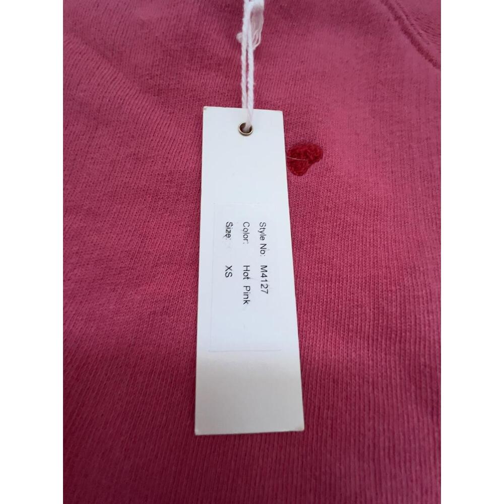 Just Madison NEW Pink Heart Embroidered Sweatshirt - XS - Picture 5 of 10
